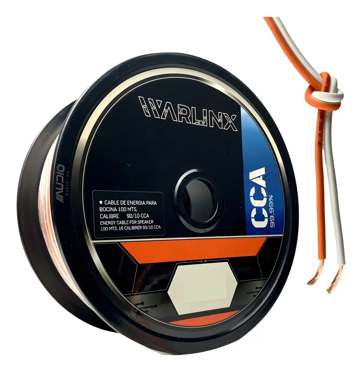 Cable Bocina Cca 100 Mts Waraudio Wsw18100ow Calibre 18 Awg