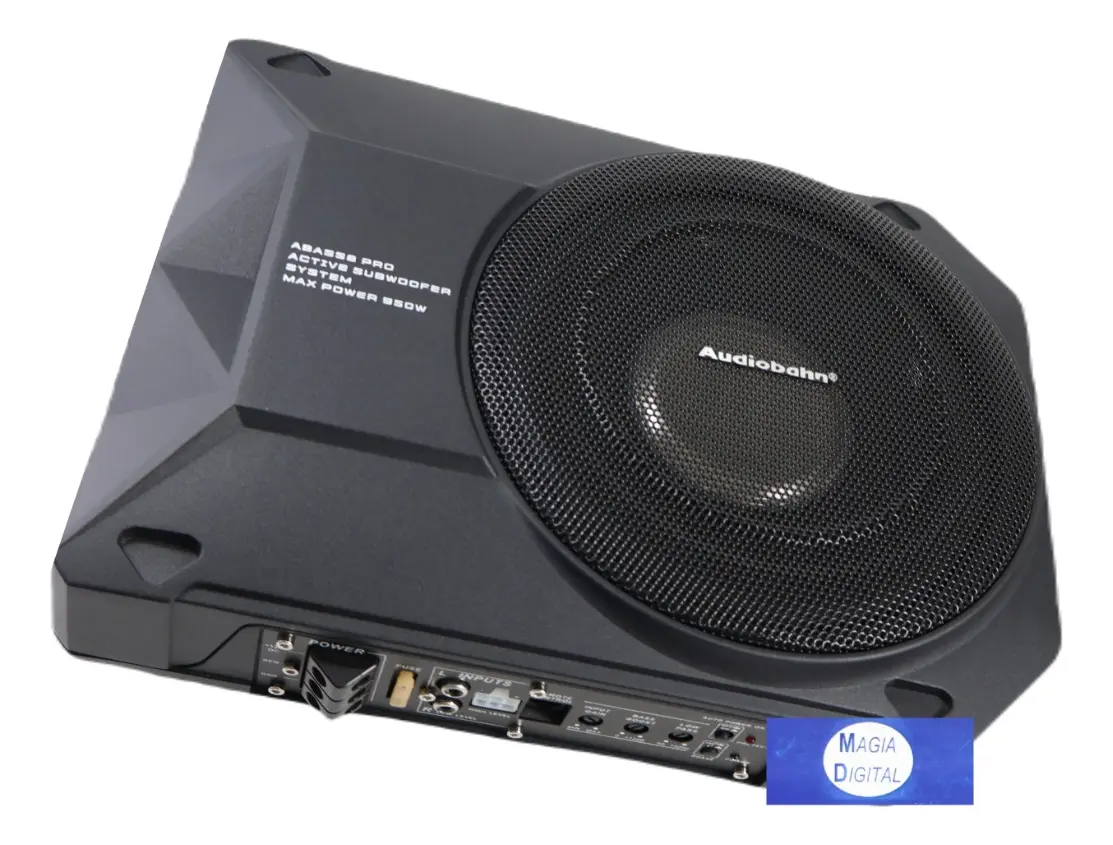 Audiobahn Subwoofer Amplificado 8puLG Control Remoto Abass8 Color Negro